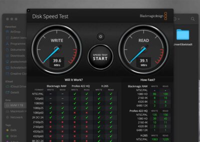 NVME mit StandardUSB-C-Kabel am MacBook Pro