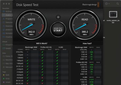 SSD mit UGreen-USB-C-Kabel am MacBook Pro